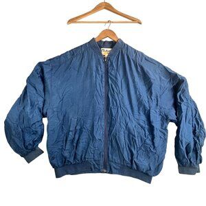 VTG Protest Jacket Mens XL Silk Bomber Lightweight Nylon Lined Full Zip 90s Y2K